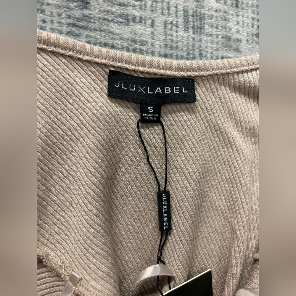 JLUXLABEL Ribbed Bodysuit - Cream - Picture 3 of 6